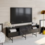 Hanah Home Derin - Soporte de TV Negro y Mármol